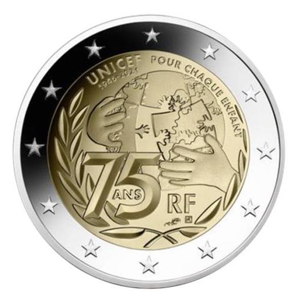 Pièce de 2€ commémorative 2020 : FRANCE (75 ans UNICEF)