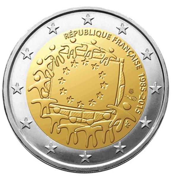 Piece De 2 Commemorative 15 France 30e Anniversaire Du Drapeau Europeen Piece De 2 Commemorative 15 France 30e Anniversaire Du Drapeau Europeen