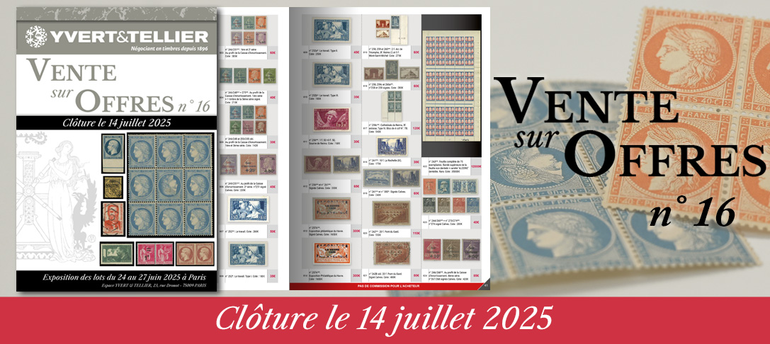 Vente sur Offres n° 15 - YVERT ET TELLLIER -  Philatélie